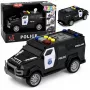LEAN TOYS Policijas auto Speciālais transportlīdzeklis 1:32 mērogs Melns ar gaismām un skaņām