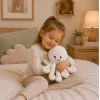 LEAN TOYS Plīša astoņkājis ar elastīgiem taustekļiem, balts, 30 cm