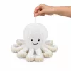 LEAN TOYS Plīša astoņkājis ar elastīgiem taustekļiem, balts, 30 cm
