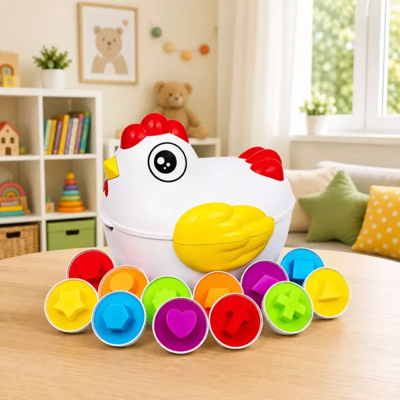 LEAN TOYS Izglītojoša vista ar 12 olām – formu un krāsu šķirotājs