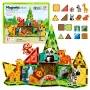 LEAN TOYS Magnētiskie konstruktora bloki Savvaļas dzīvnieki Džungļi ZOO 27 gab.