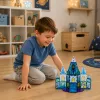 LEAN TOYS magnētiskie konstruktora bloki Ledus princeses pils zilā krāsā, 47 gab.