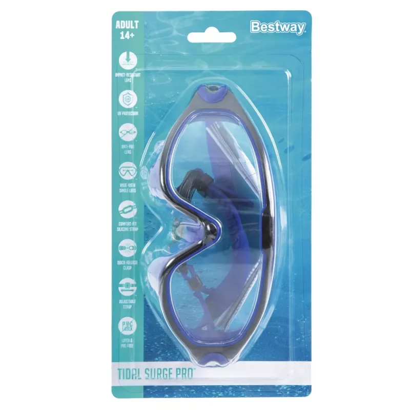 Bestway 21194 regulējamas melnas un zilas peldēšanas brilles