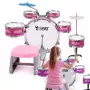 SUPRIMO K-DRUMS 3 Rozā bērnu bungu komplekts ar ķeblīti un irbulīšiem