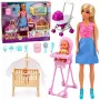 LEAN TOYS Anlily Mamma un dvīņu mazuļu leļļu komplekts ar aksesuāriem