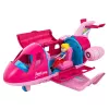 LEAN TOYS Salokāma lidmašīna lellēm ceļojumu komplekts Aksesuāri lellēm Rozā 9 gab.