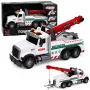 LEAN TOYS Būvniecības kravas automašīna ar regulējamu celtni, gaismām un skaņām, balta 1:14