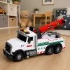 LEAN TOYS Būvniecības kravas automašīna ar regulējamu celtni, gaismām un skaņām, balta 1:14