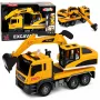 LEAN TOYS 1:14 RC ekskavators ar kustīgu kausu, gaismām un skaņu – dzeltens