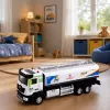 LEAN TOYS Metāla cisternas kravas auto ar inerces piedziņu, gaismām un skaņām, zils un balts, mērogs 1:40