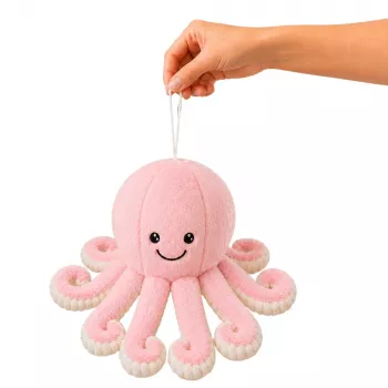 LEAN TOYS Pluša astoņkājis ar elastīgiem taustekļiem, mīksts rozā mīļmantiņa, 30 cm