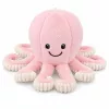 LEAN TOYS Pluša astoņkājis ar elastīgiem taustekļiem, mīksts rozā mīļmantiņa, 30 cm