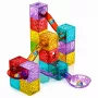 LEAN TOYS Magnētiskie konstrukcijas bloki, kubi, bumbiņu trase, krāsaini, 28 gab.