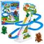 LEAN TOYS Trases Dinozauru Slīdkalniņš ar Kustīgām Kāpnēm, Figūrām, Gaismām un Skaņām