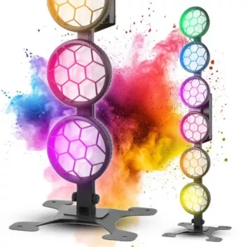 LIGHT4ME LUMEN HEXO Retro LED efekta gaisma 90W RGBWA+UV 6-in-1 DMX
