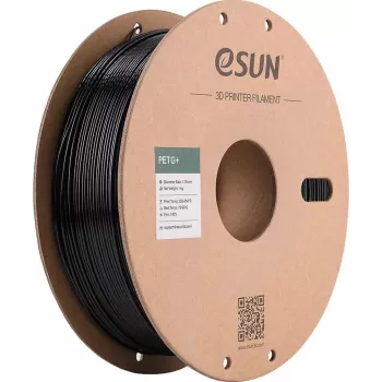 ESUN PETG+ 1,75mm melns 1kg papīra ruļļa pavediens