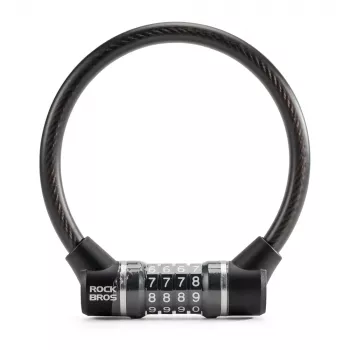 ROCKBROS 87639-4 kombinācijas tērauda kabeļa velosipēda slēdzene, melna