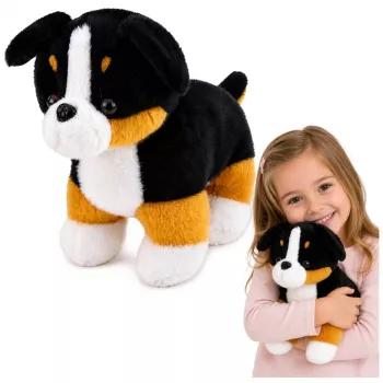 LEAN TOYS Plīša mīkstais suns apskaužamais mīkstais rotaļlieta Bernes ganu suns 30x30 cm