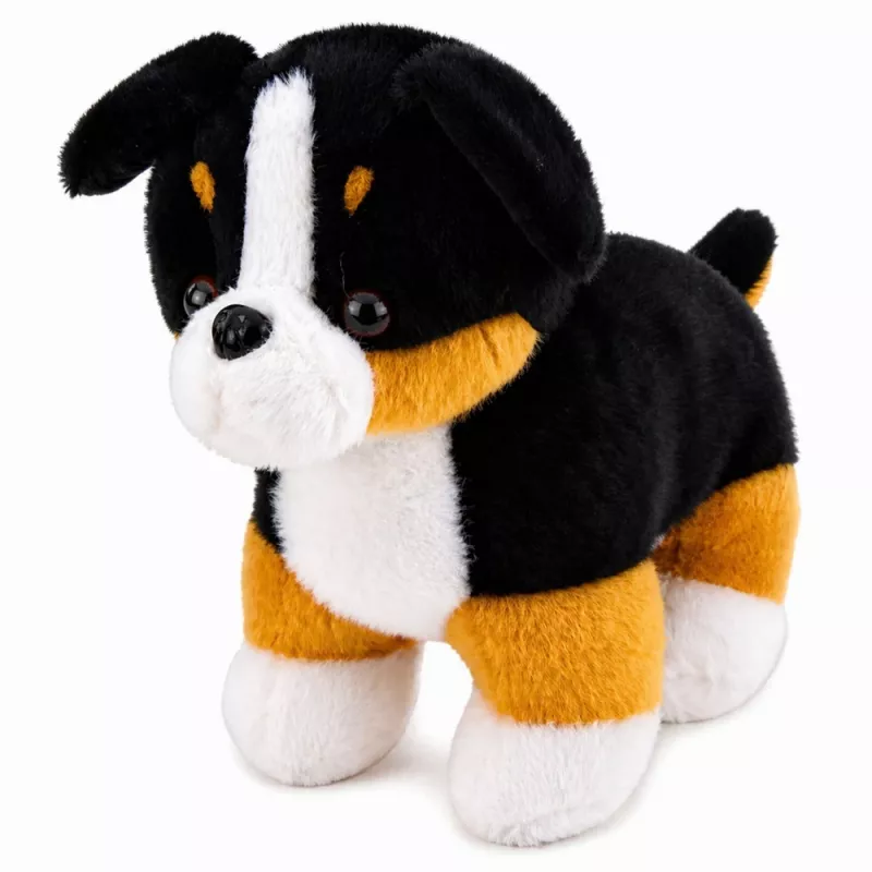 LEAN TOYS Plīša mīkstais suns apskaužamais mīkstais rotaļlieta Bernes ganu suns 30x30 cm