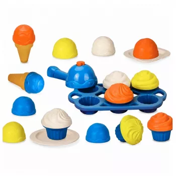 LEAN TOYS Videi draudzīgs koka saldējuma pagatavošanas komplekts bērniem 26 gab.