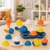 LEAN TOYS Videi draudzīgs koka saldējuma pagatavošanas komplekts bērniem 26 gab.