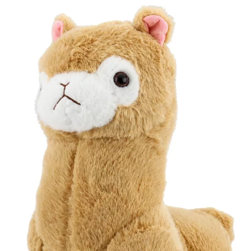 LEAN TOYS Plīša alpakas lama rotaļlieta, mīksta, krēmkrāsas, 38 cm