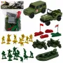 LEAN TOYS Militārais komplekts Karavīri Transportlīdzekļi Militārā bāze Tornis Figūriņas 46 gab.