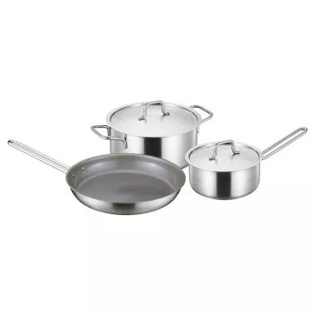 Fiskars Katlu komplekts 1,5L/3L un Panna 28cm, Nerūsējošais tērauds, Indukcija, Nepiedegošs
