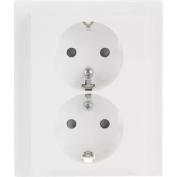 Busch-Jaeger SCHUKO dubultā kontaktligzda 202 EUJB-84, Alpine White, iegremdējamā, 2 x F tips, 16 A