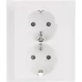 Busch-Jaeger SCHUKO dubultā kontaktligzda 202 EUJB-84, Alpine White, iegremdējamā, 2 x F tips, 16 A