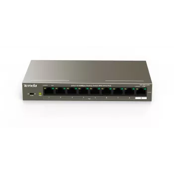 Tenda TEF1109P-8-102W 9 portu galda PoE slēdzis ar 8 PoE+ portiem, 102W budžetu, 10/100 Mbps