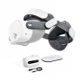 BOBOVR M3 Pro+ Battery Head Strap ar 6500 mAh akumulatoru un uzlādes dokstaciju Meta Quest 3/3S - Balta
