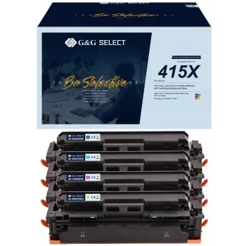 G&G GS-H415X-4P saderīga augstas ietilpības tonera kasetne 4 iepakojumā HP 415X (melnā, ciāna, fuksīna, dzeltenā)