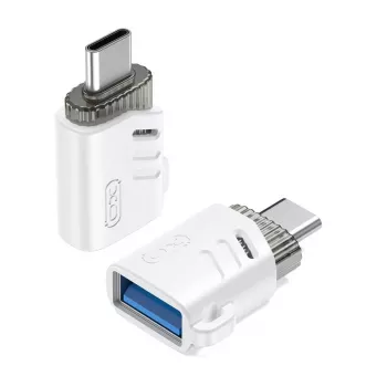 XO NB256B OTG adapteris USB-A ligzda uz USB-C spraudni, balts (NB256B)