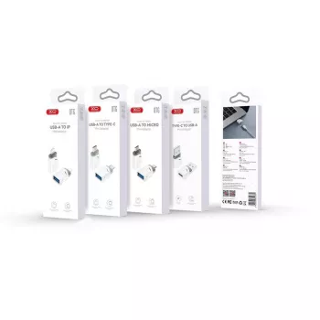 XO NB256B OTG adapteris USB-A ligzda uz USB-C spraudni, balts (NB256B)