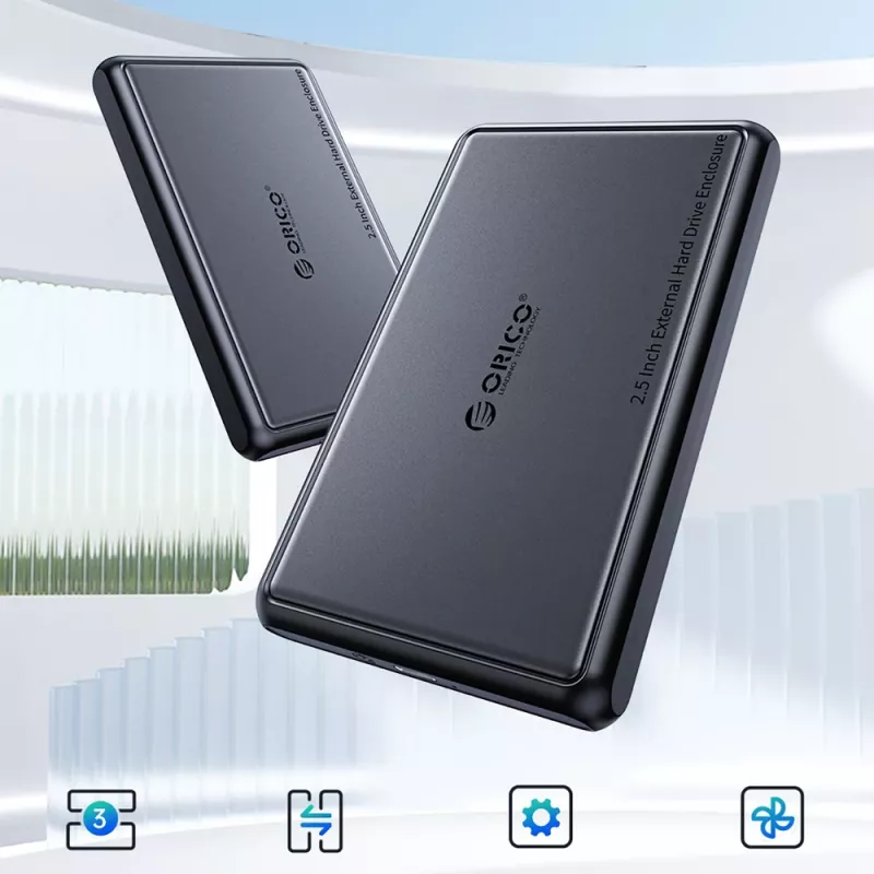 ORICO DDL25-C3 2,5 collu HDD/SSD ārējais korpuss USB-C 5Gbps melns