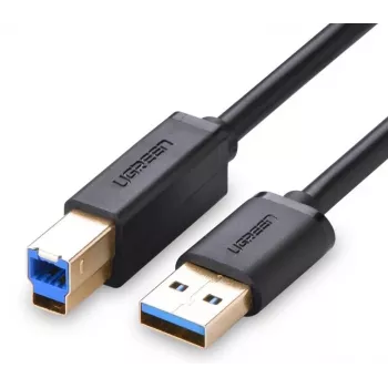 UGREEN US210 USB 3.0 Type-A uz Type-B kabelis 1m Melns