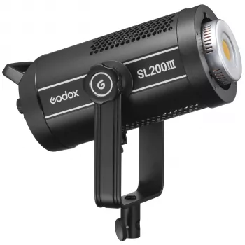Godox SL200III 200W dienasgaismas LED video gaisma ar Bowens stiprinājumu, 5600K, CRI 96+, TLCI 97+, lietotnes vadība, kluss ventilators, 11 FX efekti