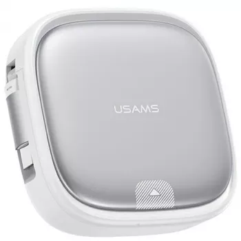 USAMS ievelkamais 3-in-1 uzlādes kabelis ar uzglabāšanas kastīti - USB-A uz USB-C/Lightning/Micro USB, 60W, sudraba