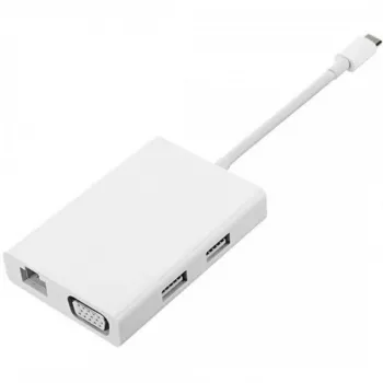 Xiaomi Mi USB-C uz VGA Gigabit Ethernet Multi-Adapter (Balts/Sudraba)