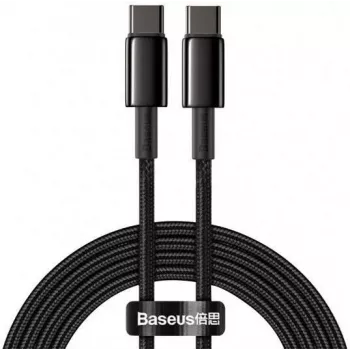 Baseus Tungsten Gold USB-C uz USB-C kabelis 100W PD 2m Melns