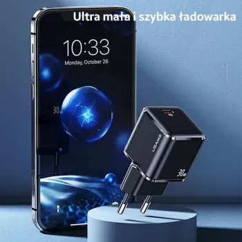 USAMS T45 Mini 30W USB-C PD3.0 sienas lādētājs balts CC148TC02 (US-CC148)