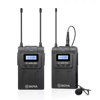 BOYA BY-WM8 Pro-K1 UHF divu kanālu bezvadu lavaliera mikrofonu sistēma