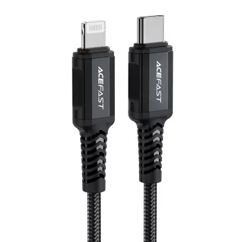 ACEFAST C4-01 USB-C uz Lightning PD 30W kabelis 1,8 m melns