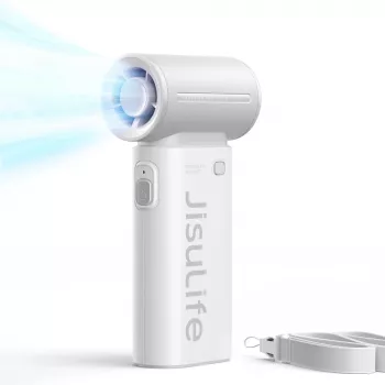 JISULIFE Life9 rokas ventilators 3600mAh pārnēsājams USB ventilators ar power bank - pelēks