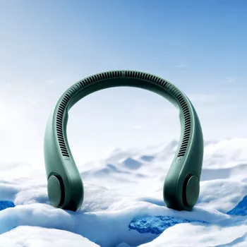 JISULIFE Kakla Ventilators Life3 - Pārnēsājams Bezlāpstiņu USB uzlādējams Ventilators, Zaļš