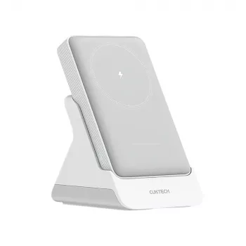CUKTECH WPB100N Magnētiskais bezvadu power bank 10000 mAh 20W ar statīvu - balts