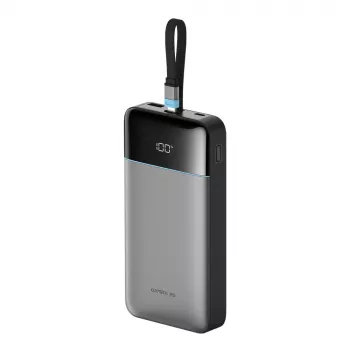 CUKTECH LPB252N 25000mAh 120W Power Bank ar iebūvētu USB-C kabeli, pelēks