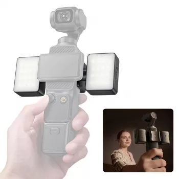 ULANZI LM06 Divu magnētisku LED aizpildījuma gaismu komplekts DJI Osmo Pocket 3/4, 2500K-9000K, CRI≥95, 800mAh