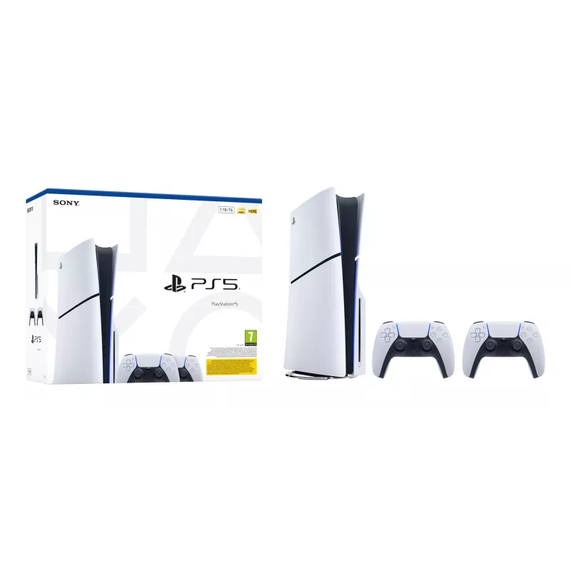 Sony PlayStation 5 Slim Disc Edition 1TB konsole - balta un melna